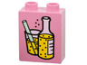 Duplo, Brick 1 x 2 x 2 with Soda Pop Fizzy Drink in Bottle and Glass with Straw Pattern