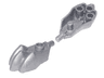 Paw with Stud on Top, Bar on Side and 3 Bar Holders on Bottom