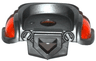 Minifigure Armor Breastplate with Pentagonal Cutout on Front and 2 Studs on Back with Molded Trans-Neon Orange Shoulder Pads Pattern