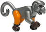 Monkey with Dark Brown Hands and Feet, 1 Flat Silver Arm, 1 Orange Arm and Orange Legs (Ninjago Monkey Wretch)