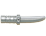 Minifigure, Weapon Knife with Flat Hilt End and Curved Blade, Cross Hatched Grip