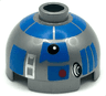 Brick, Round 2 x 2 Dome Top with Blue Pattern (R2-D2 Clone Wars)