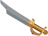 Minifigure, Weapon Sword, Cutlass Elaborate with Molded Pearl Gold Handle