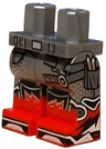 Hips and Legs with Molded Red Lower Legs / Boots and Printed Belt with Silver Buckle, Dots, Pencils in Pouch, Black Stitching and Pockets, White Shoes Pattern