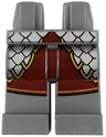 Hips and Legs with Silver Armor over Dark Red Surcoat with Gold Trim Pattern
