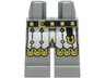 Hips and Legs with White Surcoat Ends, Gold Scalloped Edges, Trim and Diamonds, Black Belt with Buckle and Horseshoe Pattern