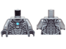 Torso Armor with Black and Silver Panels and Medium Blue Circle Pattern / Flat Silver Arms / Dark Bluish Gray Hands