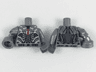 Torso Robotic Armor with Silver and Red Trim Pattern / Flat Silver Arm Left / Flat Silver Arm Right with Robotic Blaster / Dark Bluish Gray Hand Left