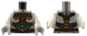 Torso Armor with Red and Gold Plates, White Clouds, and Silver Dragon Head Pattern / White Arms / Light Bluish Gray Hands