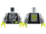 Torso Fire Jacket with Gauge, Black Harness and Belt with Lime Buckle Pattern / Flat Silver Arms / Lime Hands
