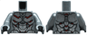 Torso Robot Armor with Silver Panels with Dark Bluish Gray and Red Trim Pattern / Flat Silver Arms / Flat Silver Hands