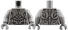 Torso Silver Armor Skeleton, Dark Bluish Gray Trim Pattern / Flat Silver Arms / Flat Silver Hands