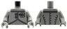 Torso Armor with Black Clasp, Hatch and Rivets, Dark Silver Ornate Symbols Pattern / Flat Silver Arms / Flat Silver Hands