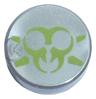 Tile, Round 1 x 1 with Lime Ultra Agents Toxic Symbol Pattern