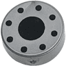 Tile, Round 1 x 1 with Black Center Circle and 8 Dots Pattern
