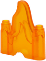 Wave Rounded 1 x 4 with 2 Studs on Ends (Flame, Rock)