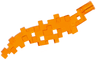 Wave Pixelated (Flame) with Axle Hole End