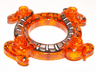Ring 4 x 4 with 2 x 2 Hole and 2 Intertwined Snakes with Dark Bluish Gray and White Scales Pattern (Ninjago Spinner Crown)
