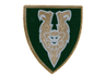 Minifigure, Shield Triangular Short with Dark Green and Gold Rascus Monkey Pattern
