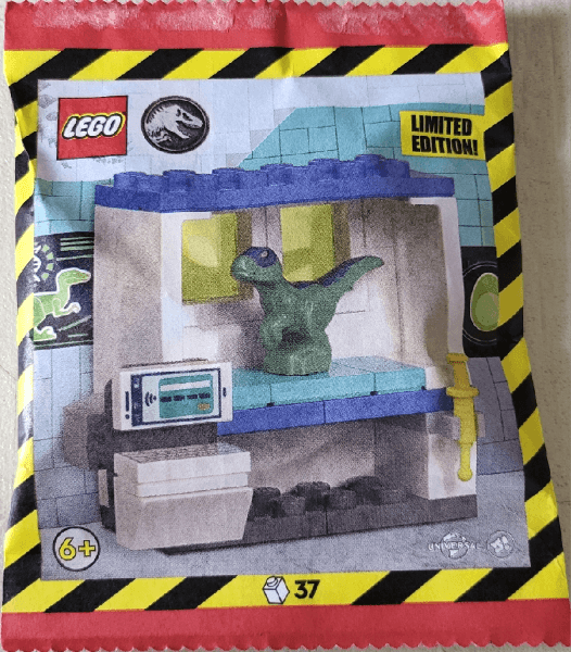 LEGO Baby Raptor with DNA Lab Cabinet paper bag (122404-1) set, 2024