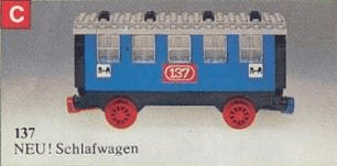 LEGO Passenger Sleeping Car (137-2) set, 1975