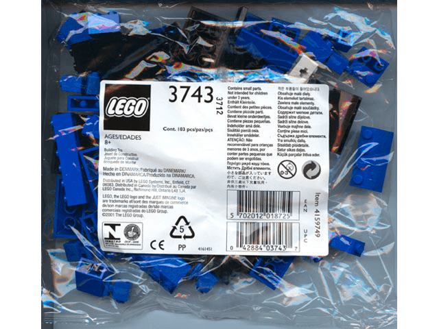 LEGO Locomotive Blue Bricks (3743-1) set, 2001