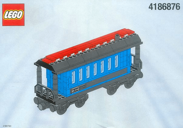 LEGO Passenger Wagon Blue (White Box) (4186876-1) set, 2002