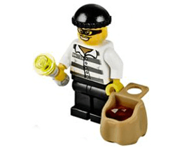 LEGO Advent Calendar 2014, City (Day 13) - Burglar with Bag and Flashlight (60063-14) set, 2014
