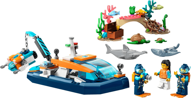 LEGO Explorer Diving Boat (60377-1) set, 2023