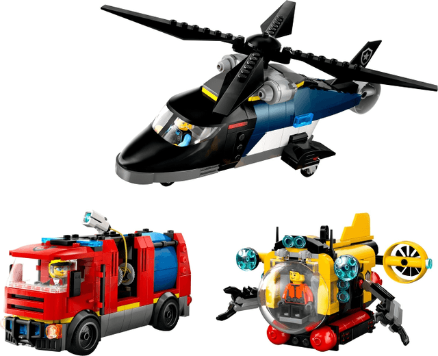 LEGO Helicopter, Fire Truck & Submarine Remix (60462-1) set, 2025