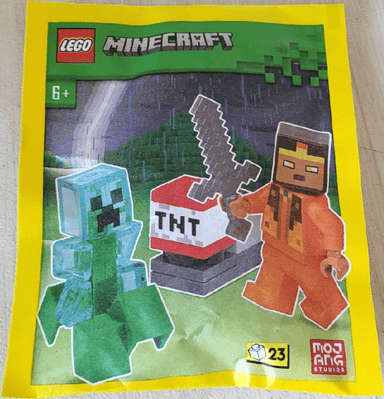 Hero with Charged Creeper and TNT Launcher paper bag