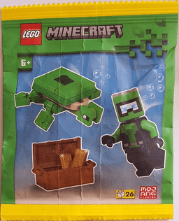Diver with Treasure Chest and Turtle paper bag