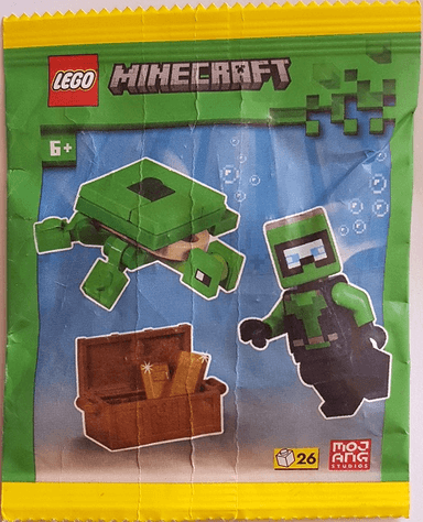 Diver with Treasure Chest and Turtle paper bag