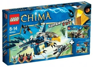 LEGO LEGENDS OF CHIMA Bundle Pack, Super Pack 3 in 1 (Sets 70000, 70001, and 70003) (66450-1) set, 2013
