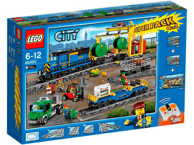 LEGO City Bundle Pack, Super Pack 4 in 1 (Sets 7499, 7895, 60050, and 60052) (66493-1) set, 2014