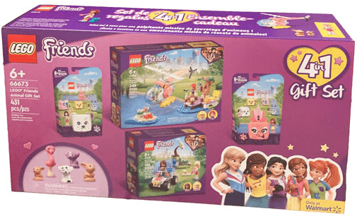 LEGO Friends Bundle Pack, 4 in 1 Gift Set (Sets 41442, 41662, 41663, and 41692) - LEGO Friends Animal Gift Set (66673-1) set, 2021