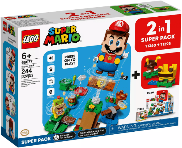 LEGO Super Mario Bundle Pack, 2 in 1 (Sets 71360 and 71393) - Super Pack (66677-1) set, 2021