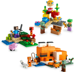 Minecraft Bundle Pack, 3 in 1 Play Pack (Sets 21164, 21177, and 21178) - Overworld Adventures Pack