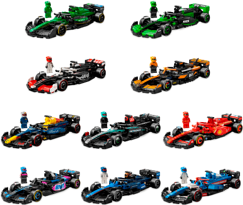 LEGO SPEED CHAMPIONS Bundle Pack, 10 Sets + Exclusive Poster (Sets 77242, 77243, 77244, 77245, 77246, 77247, 77248, 77249, 77250, and 77251) - Ultimate Formula 1 Collector's Pack (66802-1) set, 2025