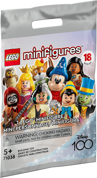 LEGO Minifigure, Disney 100 (Complete Random Set of 1 Minifigure) (71038-1) set, 2023