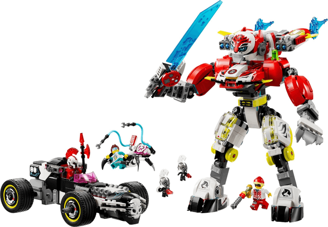 LEGO Cooper's Tiger Mech & Zero's Hot Rod Car (71497-1) set, 2025