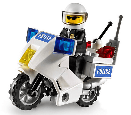 LEGO Police Motorcycle - Blue Sticker Version (7235-2) set, 2008