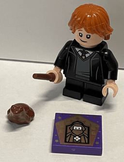 LEGO Advent Calendar 2021, Harry Potter (Day 18) - Ron Weasley with 1 Random Chocolate Frog Card and Chocolate Frog (76390-19) set