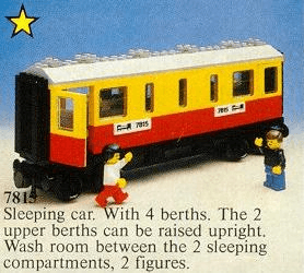 LEGO Passenger Carriage / Sleeper (7815-1) set, 1983
