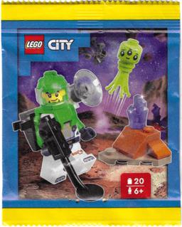 Astronaut with Alien and Crystal paper bag