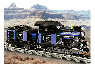 Small Train Engine with Tender Blue