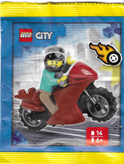 Stunt Driver with Motorcycle paper bag