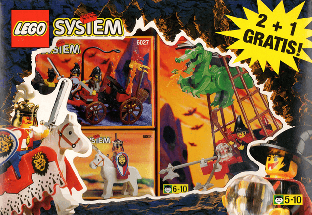 LEGO Castle Bundle Pack, 2 + 1 Gratis! (Sets 6008, 6027, and 6037) (VP29-1) set, 1997