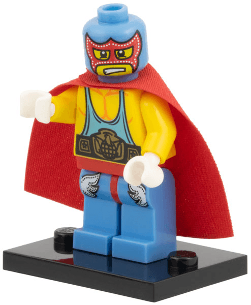 LEGO Super Wrestler, Series 1 (Complete Set with Stand and Accessories) (col01-10) set, 2010