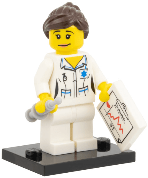 LEGO Nurse, Series 1 (Complete Set with Stand and Accessories) (col01-11) set, 2010
